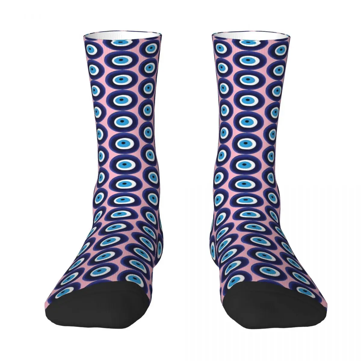 Nazar Evil Eye Socks Symbol Print Leisure Stockings Girls Medium Soft Running Socks Winter Design Anti Slip Socks