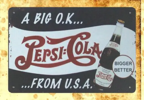 1 pcs,A Big O.K.. Pepsi-Cola tin metal sign commemorative plaque