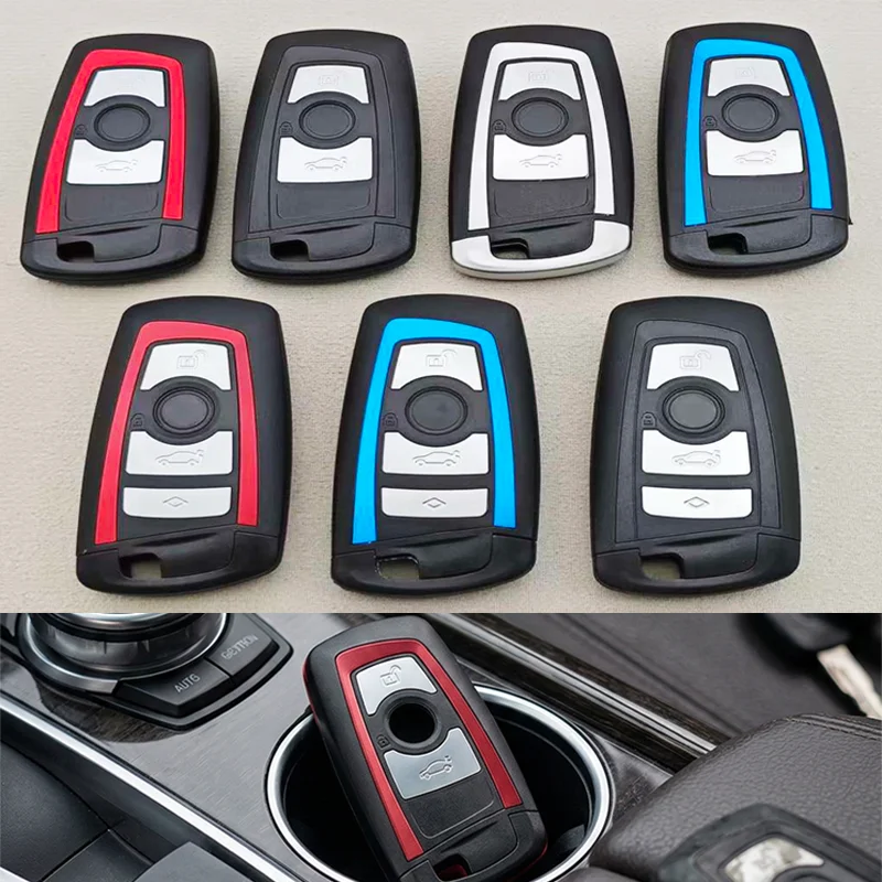 Intelligente Autoschlüsselhülle für BMW 1er 3er 5er 7er Serie X3 X4 X5 F20 F30 F10 F11 F18 G30 3/4 Tasten Ersatz-Schlüsselgehäuse