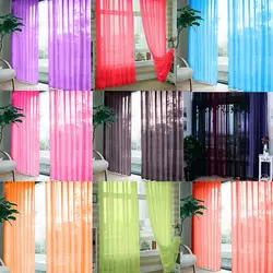 European Style Solid Tulle Curtains for Living Room Bedroom Modern Transparent Curtain Multicolor Sheer Drapes Home Decoration