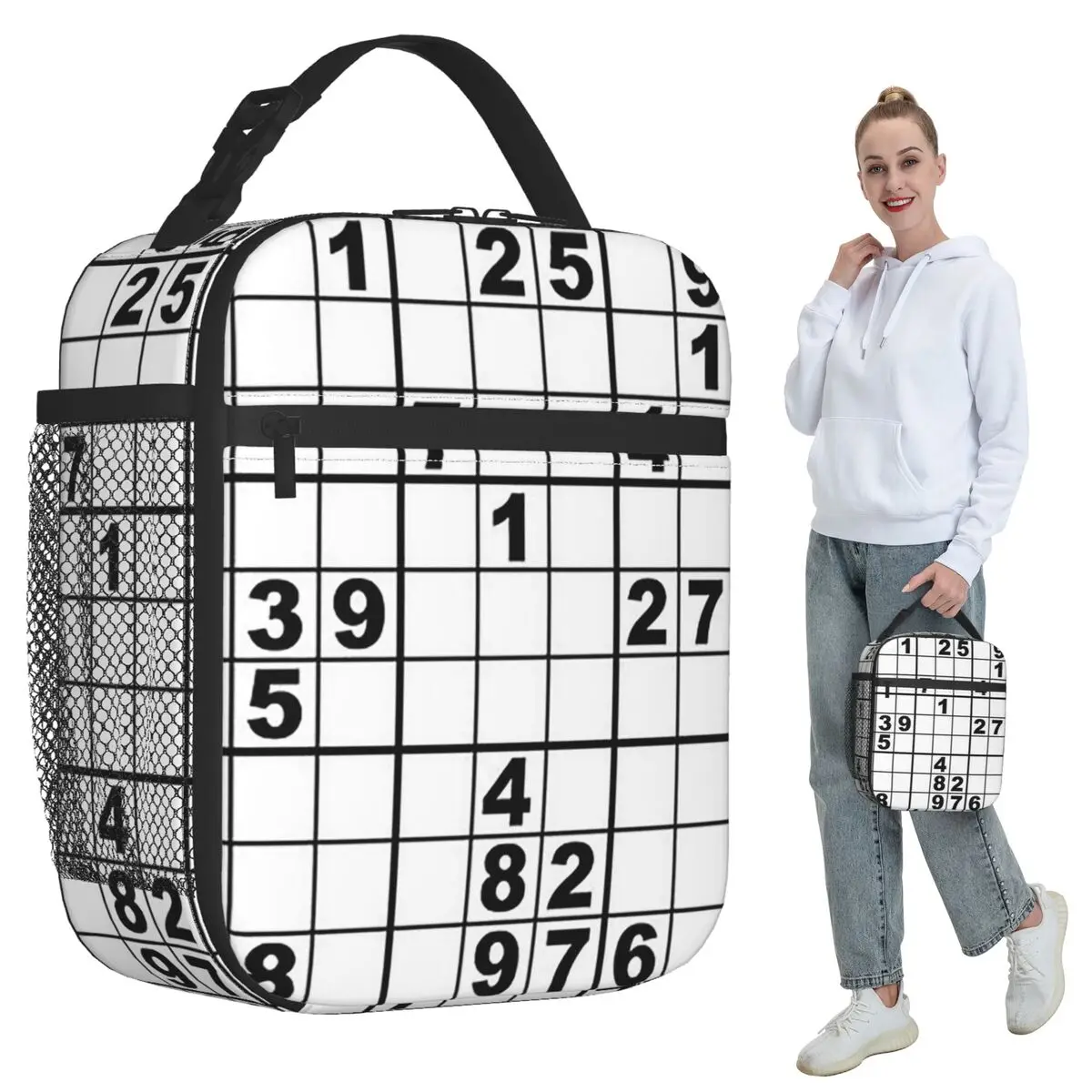 

Изолированная сумка для обедов Sudoku для детей, школьная термосумка для еды, герметичный контейнер для ланчей