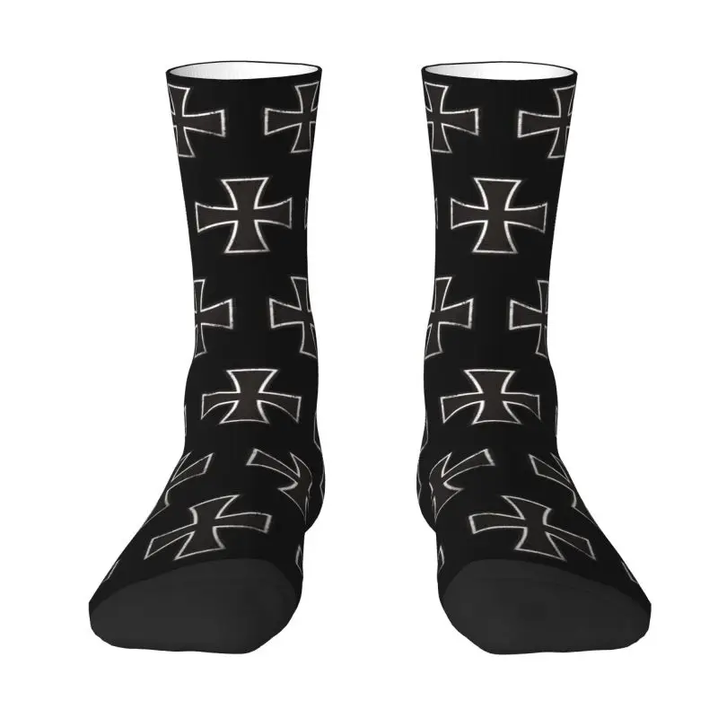 Cute Print German Iron Cross Socks for Women Men Stretchy Summer Autumn Winter Crew Socks