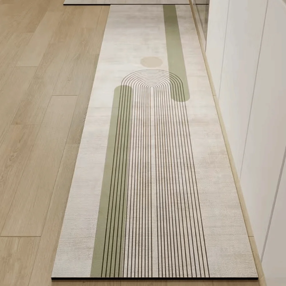 

Коврик для кухни с геометрическим узором, впитывающий, противоскользящий, для ванной, удлиненный, мягкий, для коридора