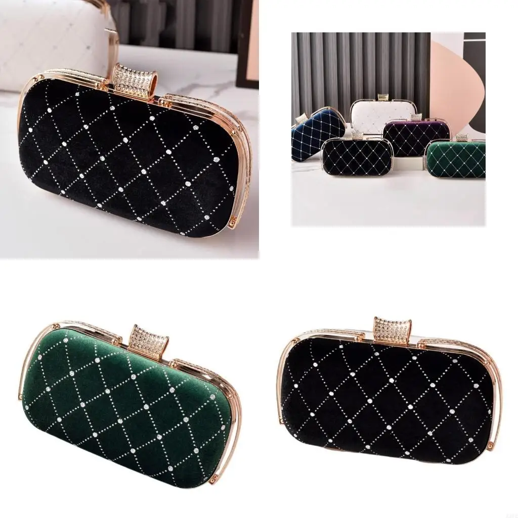 

Women's Fashionable Quilted Crossbody Bag Evening Purse Shoulder Bags Handbag with Chain For Parties And Prom Event