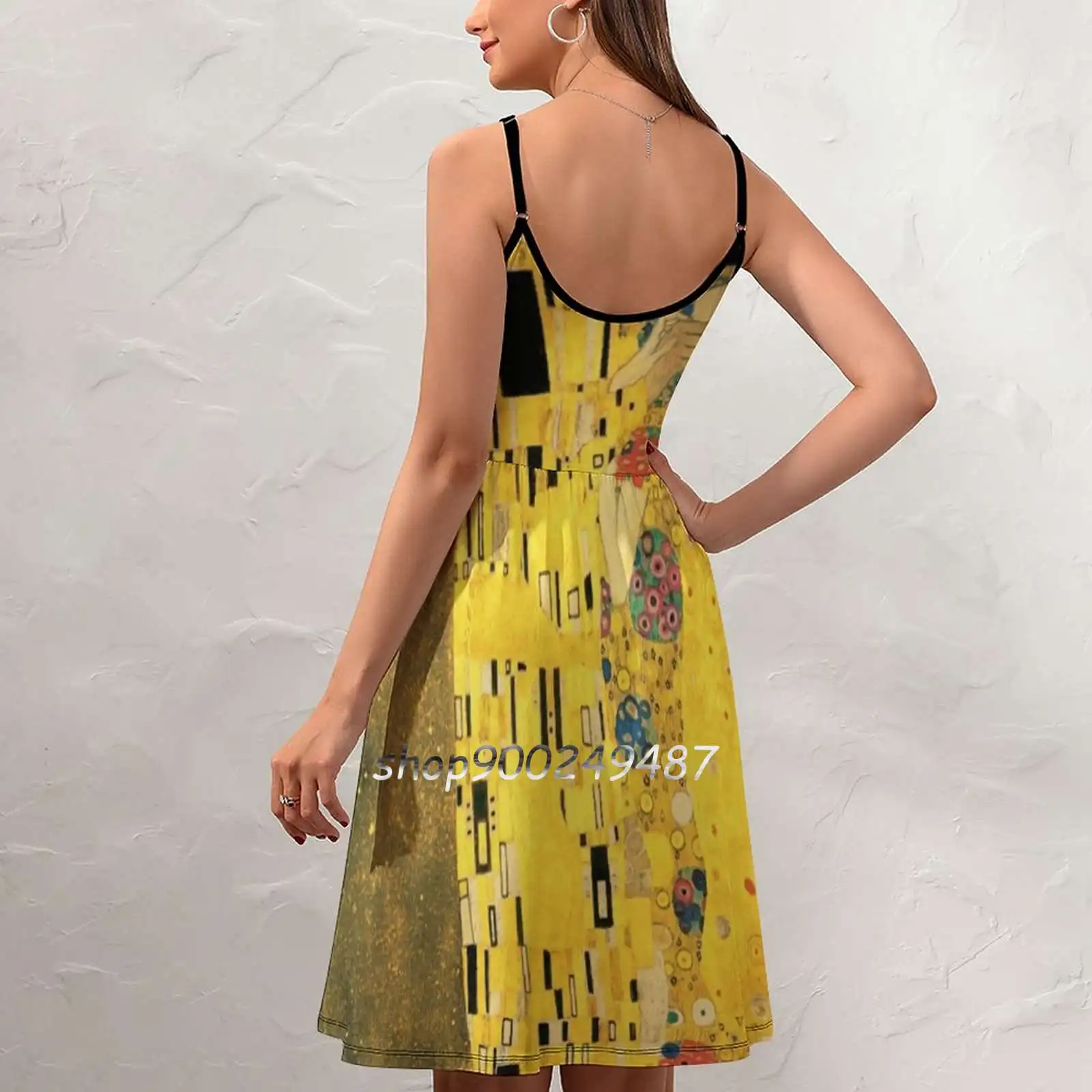 The Kiss-Gustav Klimt New Summer Cut Sexy Dresses Ladies Club Wear Party Sundresses Gustav Klimt Klimt The Kiss Romance