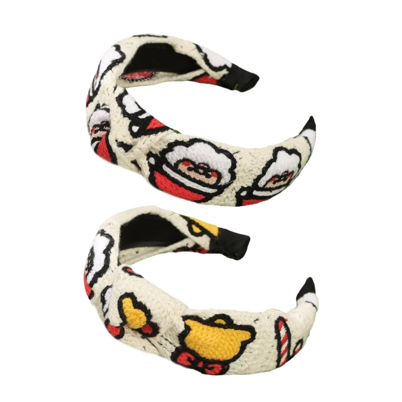 

Рождественский узел повязка на голову Санта-головной убор косплей вязаный головной убор широкий