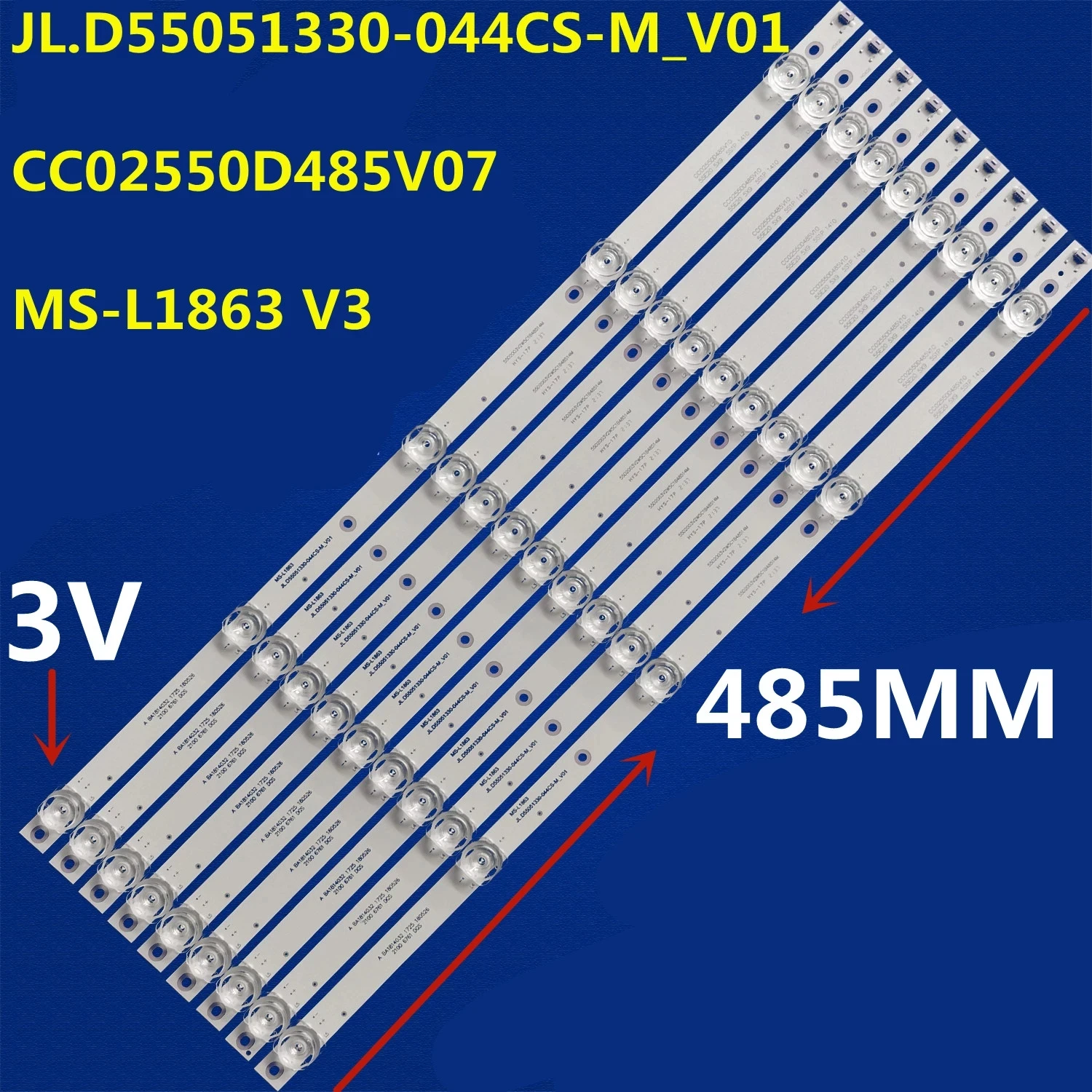 

5set LED Strip MS-L1863 V3 JL.D55051330-044CS-M_V01 CC02550D485V07 55E20 5X9 5S1P For KKTV U55V LED55K1100A LED55UA8100 LT5588W