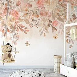 Papel tapiz Mural 3D personalizado, fondo Floral nórdico Ins, foto, pintura de pared, flores pastorales, decoración de dormitorio, sala de estar, arte de Tapety