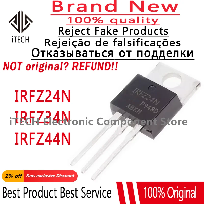 10pcs/lot Original IRFZ44N Mosfet Transistor IRFZ44 IRFZ44NPBF IRFZ24N IRFZ24 IRFZ34 IRFZ34N IRFZ24NPBF 100% New