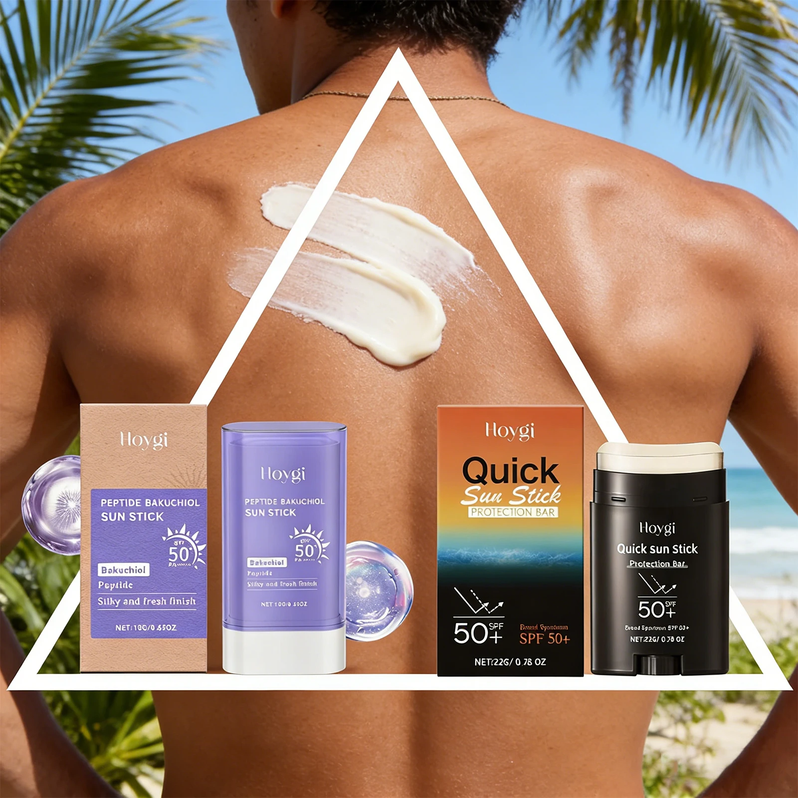 

Hoygi Quick Sun Stick Sensitive Skin Moisturizing Sunscreen Soothing Broad Spectrum Spf 50+ Uva Uvb Water Sweatproof Portable