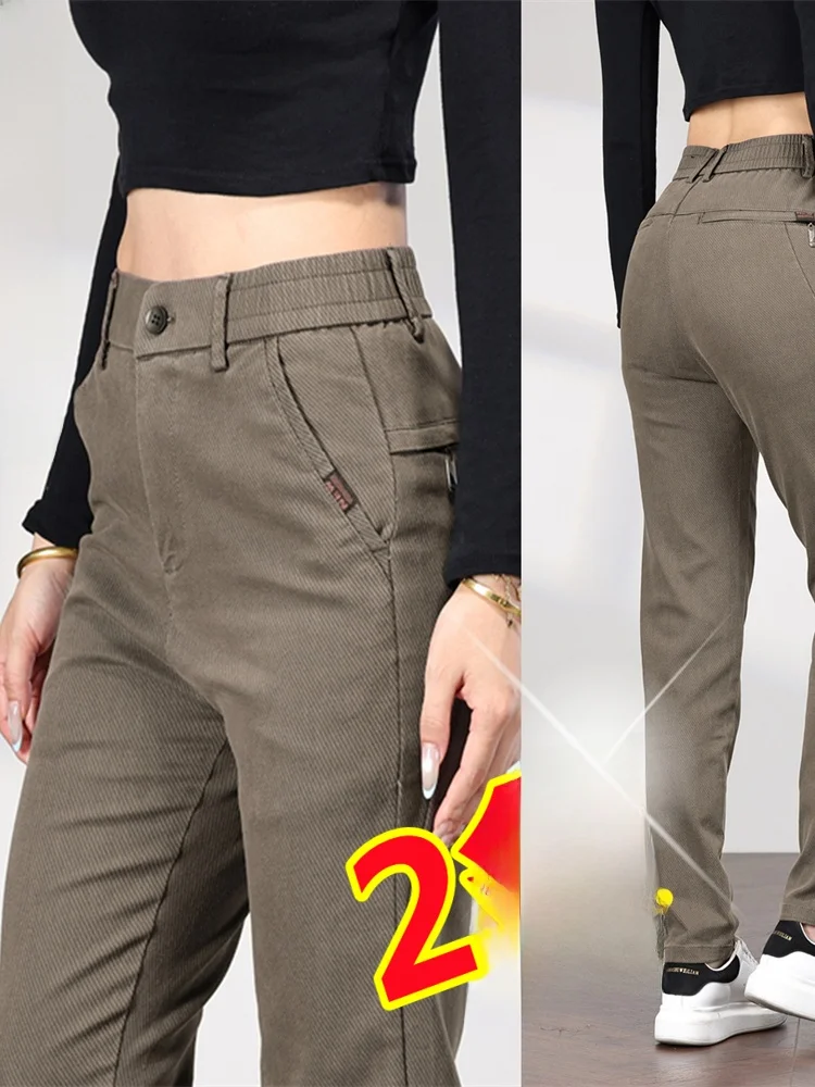

New 2025 Men's Slim Fit Casual Pants High End Busin Straight Leg Elastic Faionable Comfortable Versatile Long Trousers