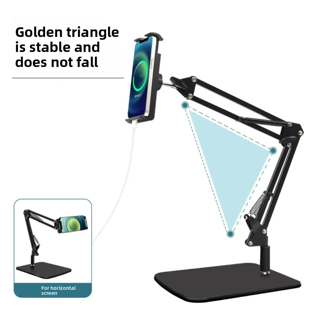حامل هاتف محمول ناتئ ميكانيكي قابل للتعديل بذراع طويل حامل هاتف مكتبي محمول 360 درجة ° تدوير حامل الهاتف المحمول #5