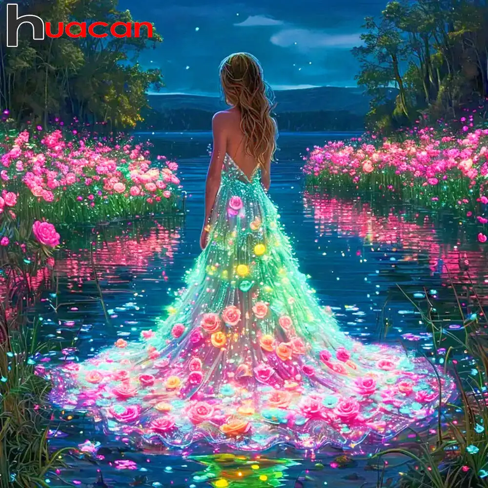 Huacan 2025, neue Kollektion, Diamant-Gemälde, Delphin, Himmel, Diamant-Stickerei, Meer, Sonnenuntergang, Mosaik, Kunst, Dekoration, Gemälde