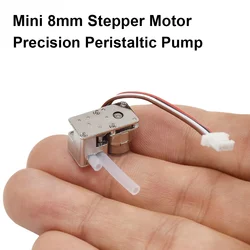 Piccolo mini motore passo-passo con ingranaggi da 8 mm, pompa peristaltica di precisione, controllo del flusso, pompa per acqua e liquido per esperimenti medici