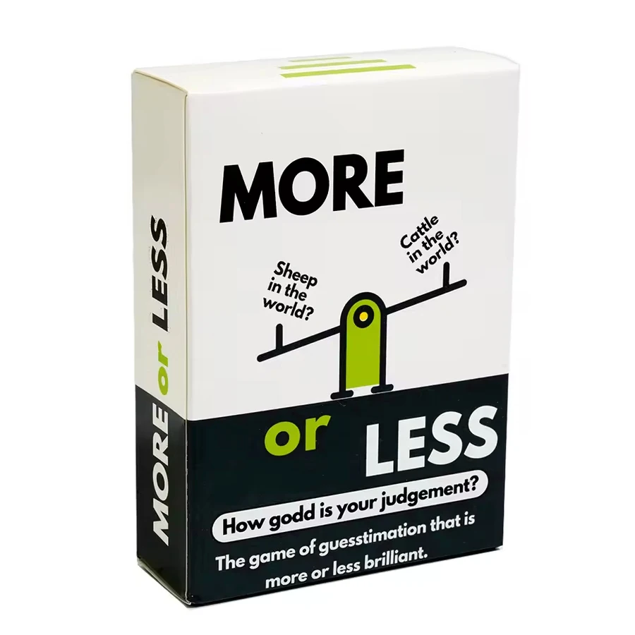 More or Less Card Game The Quiz Game Based On Fun Trivia Board Game How Good Is Your Judgement First Edition 1pc Educational Gam