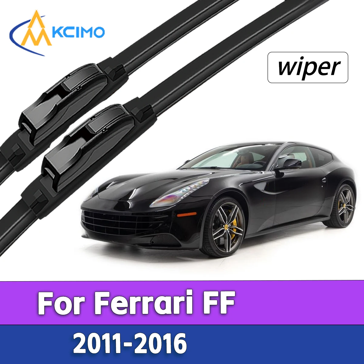 

Front Windshield Wiper Blades For Ferrari FF 2011-2016 All Weather Silent Streak Free Rubber Window Wiper Replacement