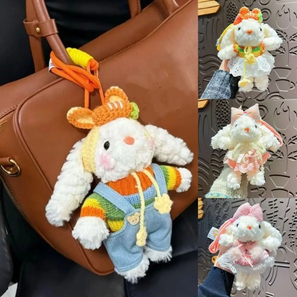 Colgante de muñeco de peluche de dibujos animados, llavero de conejo de peluche, juguete de peluche suave, colgante de bolsa esponjosa, accesorios para muñecas