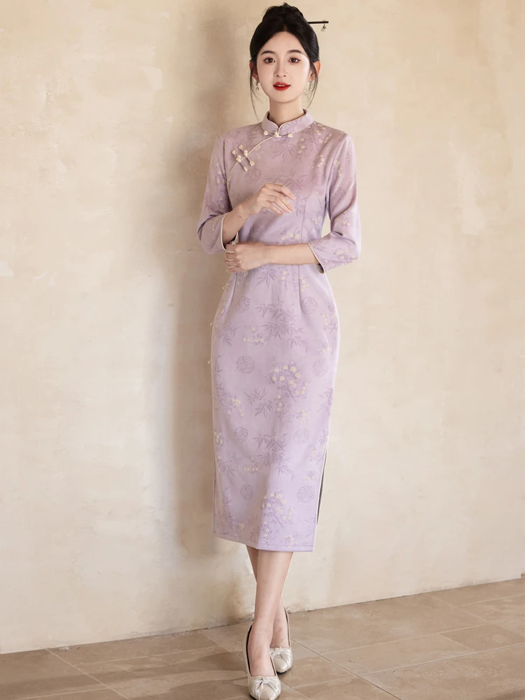 chic-midi-qipao-dr-young-mom-abbigliamento-casual-f-sve-stampa-floreale-tradizionale-cinese-sle-faionable-strato-base-da-donna