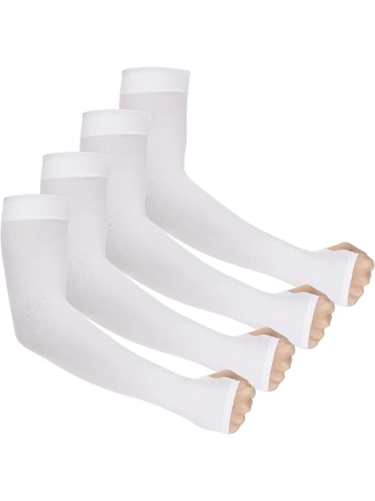 AliExpress NONE 4 Pairs Ice Silk Arm Guard Sleeve with Thumb Hole Protective Sleeve Sun UV Protection Long Arm Cover For Running Fishing Cycling