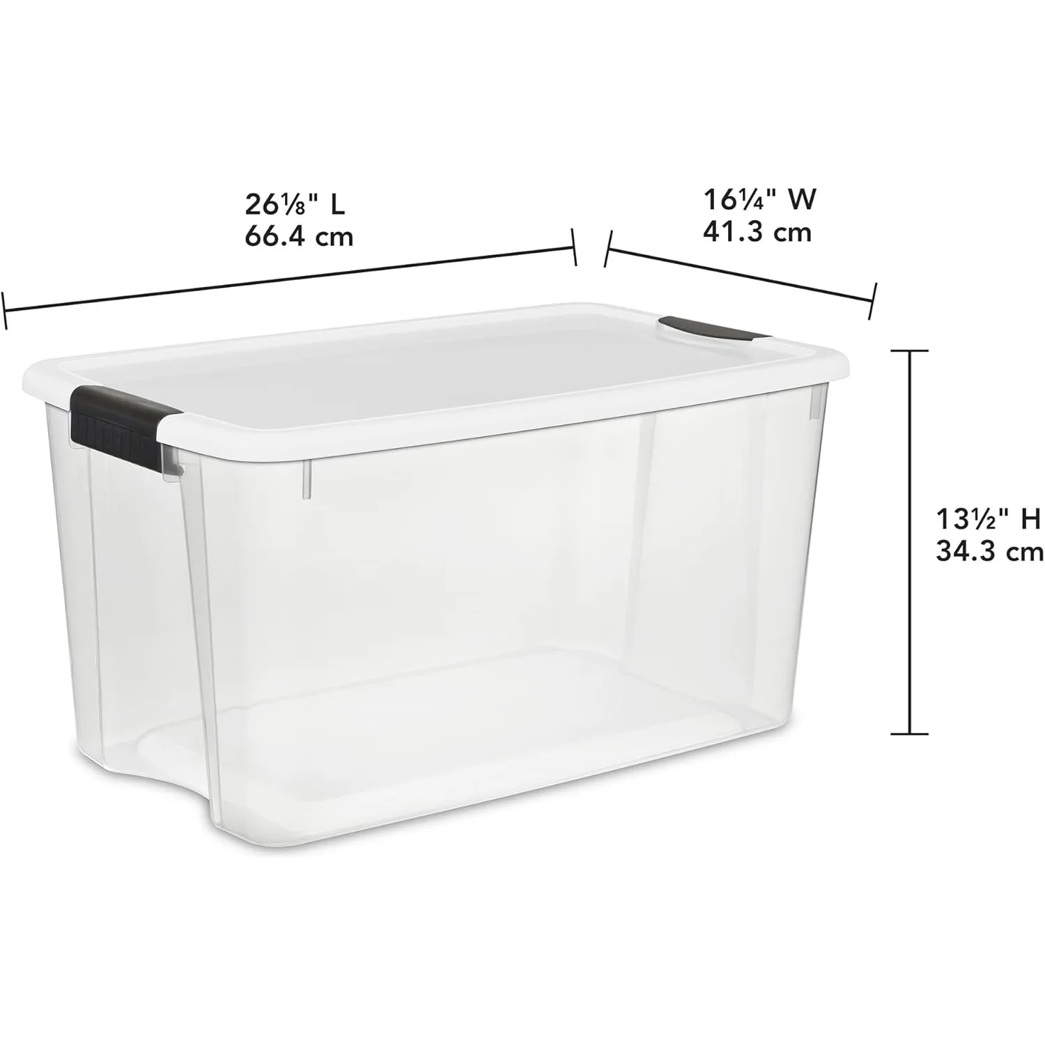 12-Pack Ultra Latching Box, Large Storage Bins w/ Lids, Clear Plastic, 70 Quart