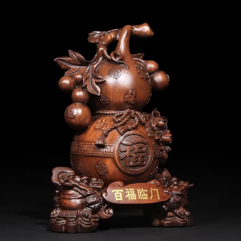Feng Shui Gourd Talisman for Positive Energy - Handcrafted Home & Office Decor to Attract Blessings, Perfect for Bar Cabinet