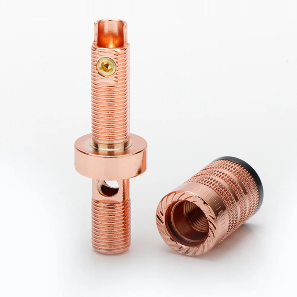 Electroplating red copper Speaker AMP Short Binding Post HiFi Banana Jack Socket Panel Chassis Mount