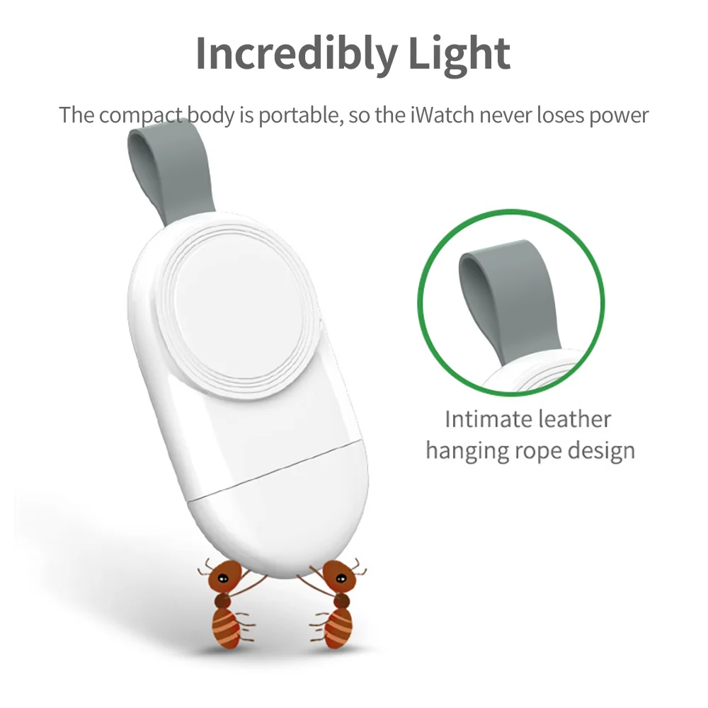 For Apple Watch Magnetic Wireless Fast Charger Portable USB A Type C Cable Convert Mini Charging Pad For iWatch Series 8 7 6 5 4