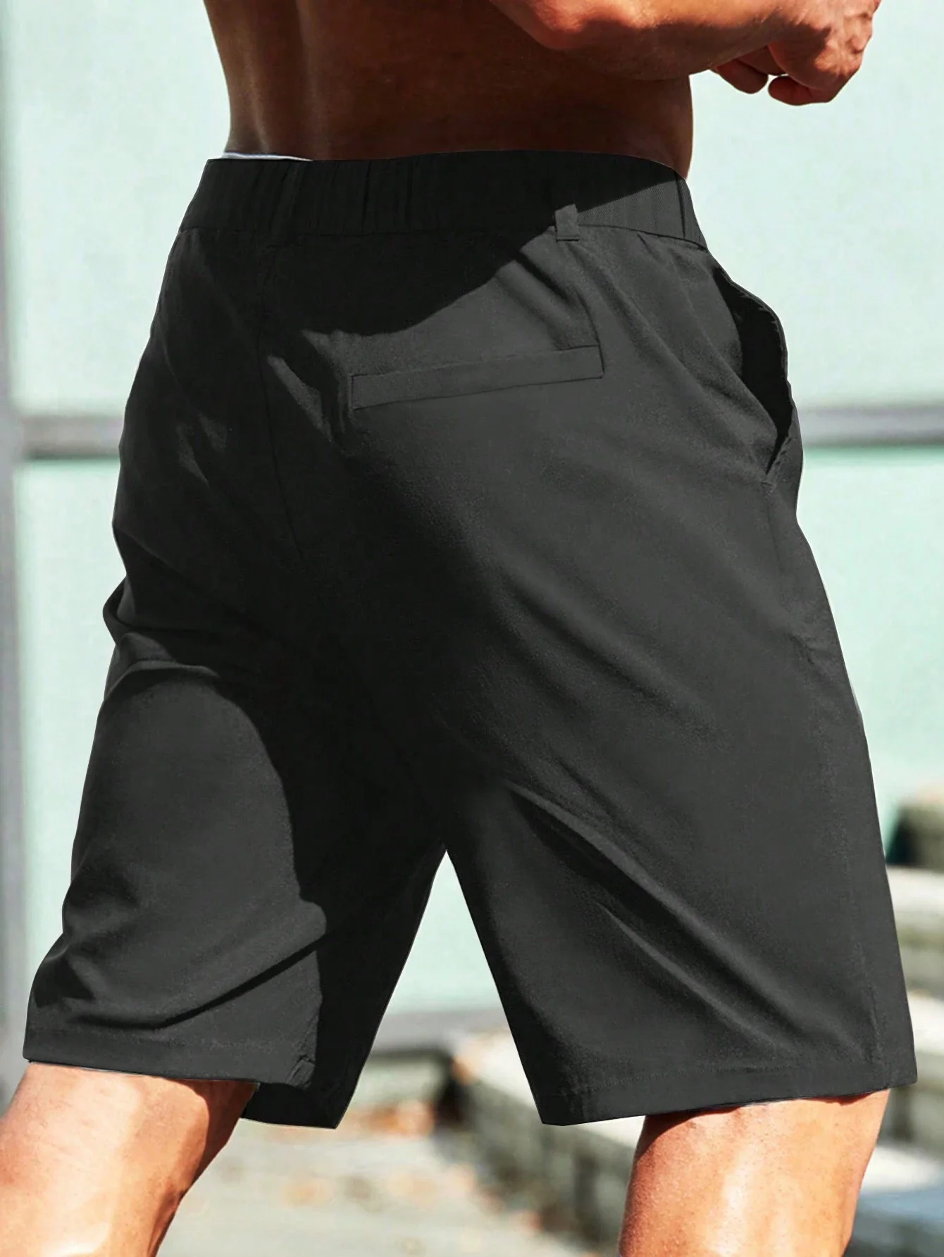 

Мужские однотонные повседневные шорты с эластичной резинкой на талии