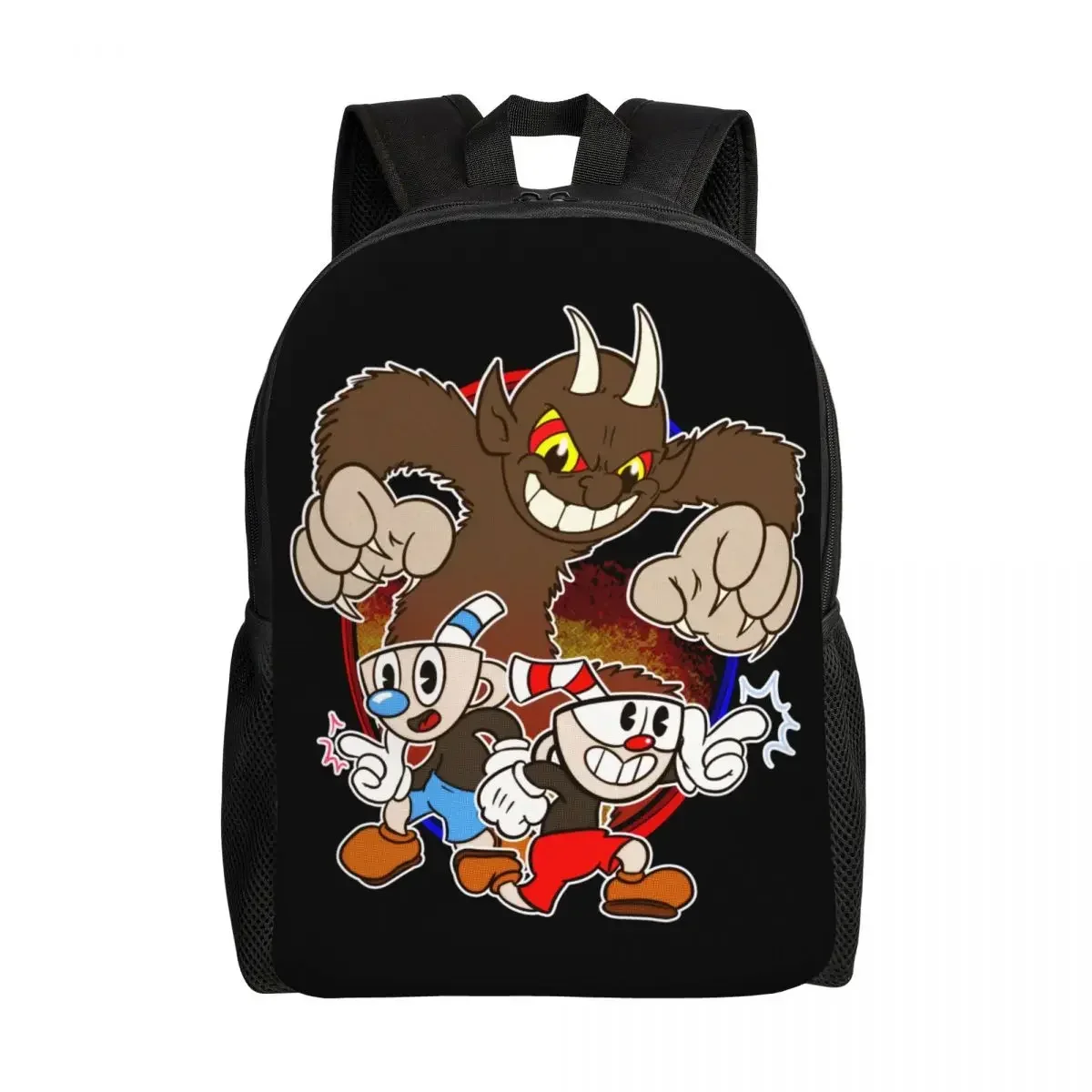 

Custom Hot Game Cuphead Laptop Backpack Women Men Fashion Bookbag for College School Student Bag