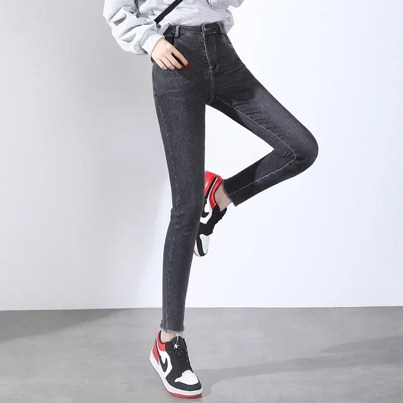 2023 New Woman Denim Pencil Pants Fashion Cotton Stretch Jeans High Waist Pants Women High Waist Jeans