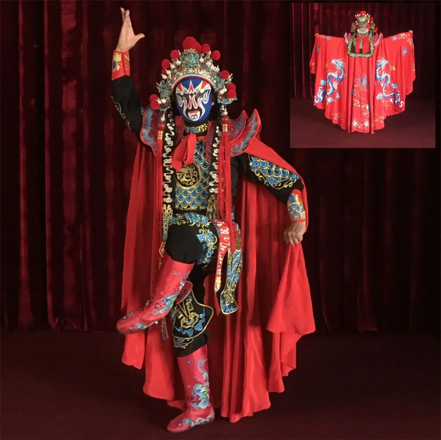 Dragon Scale Nail Stage Magic Sichuan Opera Face Changing Costume Props Full Set Embroidery Multiple Wear Tailored