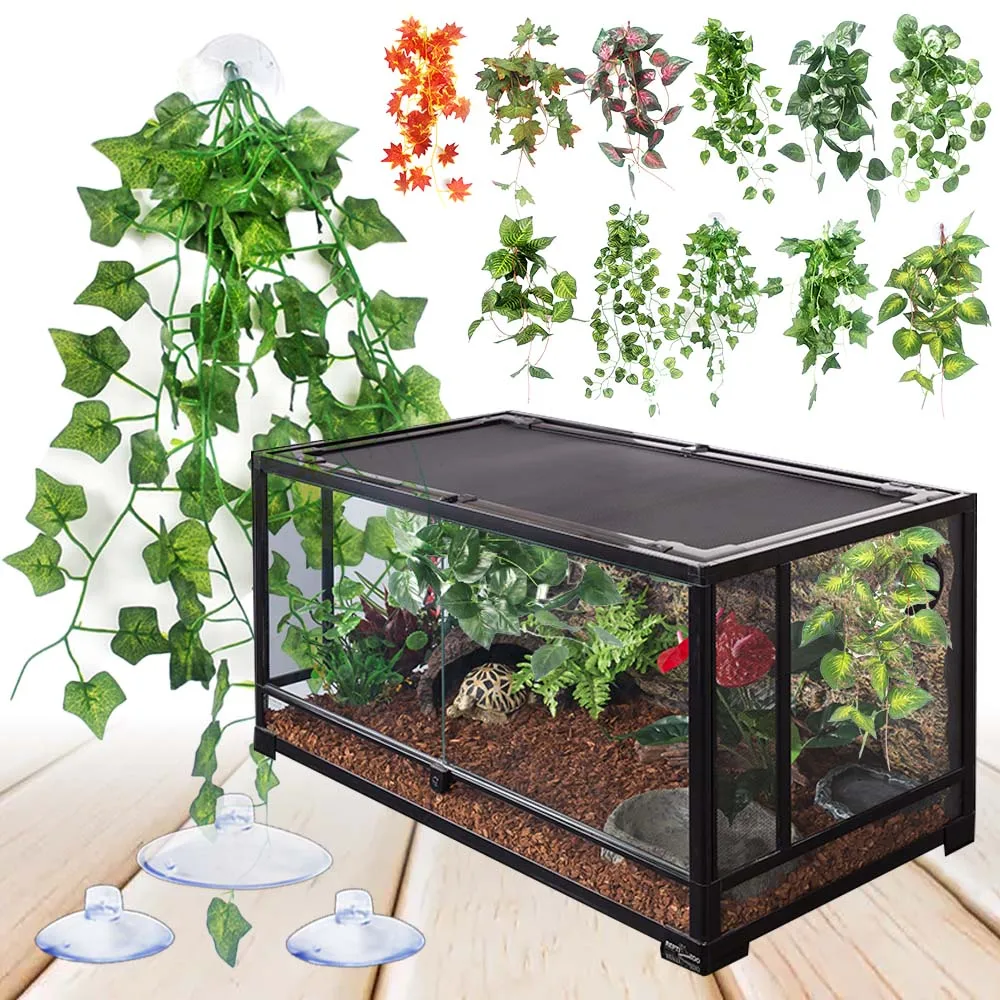 Dekoracja roślin Rośliny gadów z przyssawką do terrarium dla gadów Amfibia Wąż Jaszczurka Wspinaczka Zwierzęta Zbiornik Siedlisko Wystrój