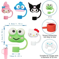 1-6PCS Halloween CoverCap for Stanley Cup Silicone Straw Topper for Straw Dust-Proof Reusable Tips for Tumbler Disney