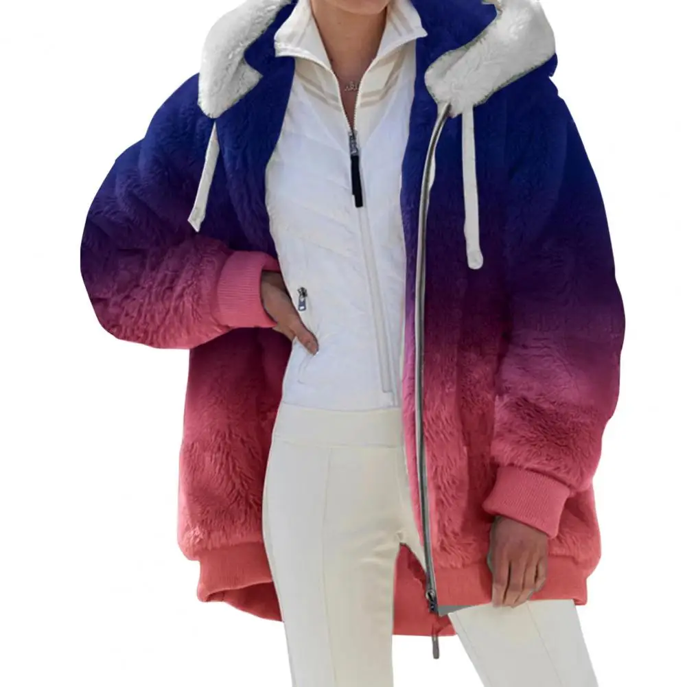 Manteau en fausse fourrure pour femme, veste longue, optique chaude, manteau en peluche, décontracté, sourire, hiver, 2023