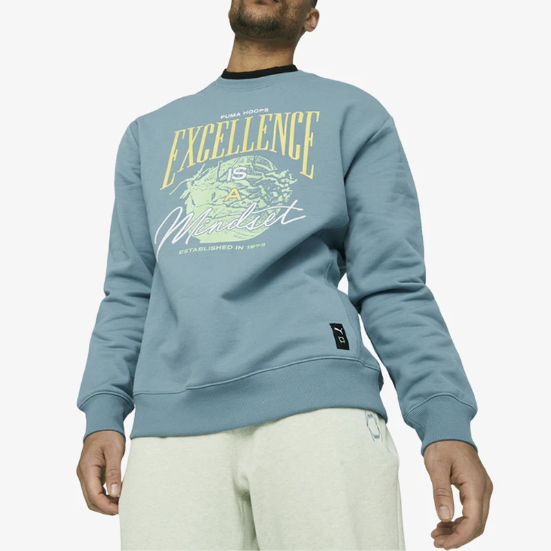 Puma genuine warm winter men's round neck pullover print durable hoodie 622022-01