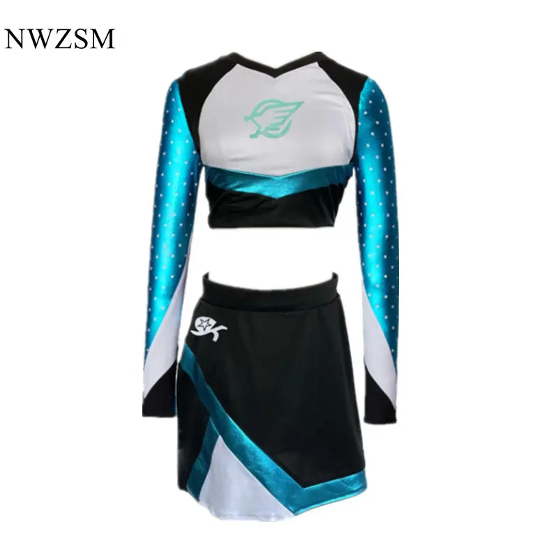 Euphoria Cheerleader Uniform Maddy Outfit Langarm Crop Top mit Mini Rock Set Hohe Schule Frauen Cheerleading Kostüm