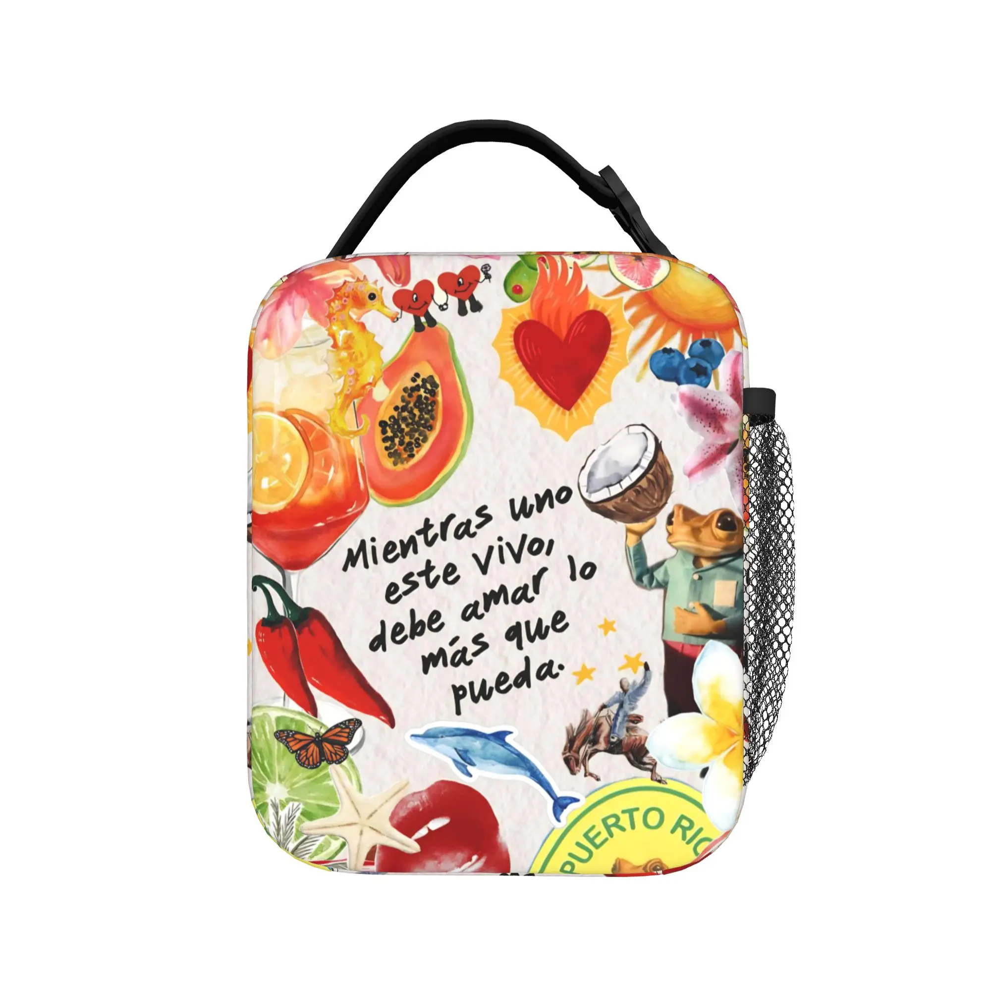 Bad Bunny DTMF Tour 2026 Thermal Insulated Lunch Bag for School  Reusable Food Bag Men Women Cooler Thermal Food Box