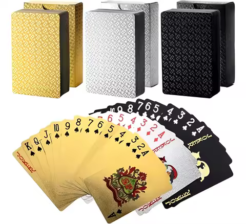Luxury Gold Foil Playing Cards - Waterproof &amp; Durable Poker Deck for Party &amp; Gifts