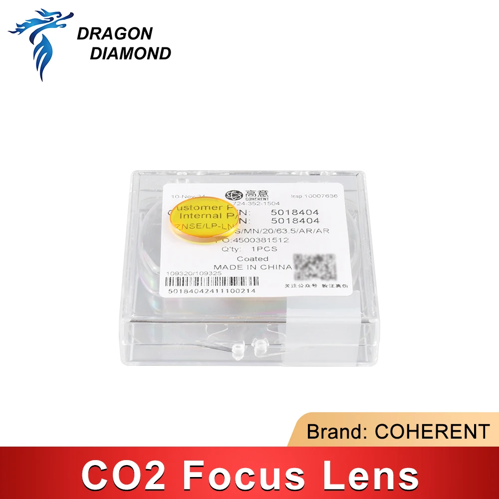 

1PC Coherent II-VI USA ZnSe Focus Lens Diameter 19.05/20mm FL 50.8-63.5mm For Co2 Laser Engraving Cutting Machine
