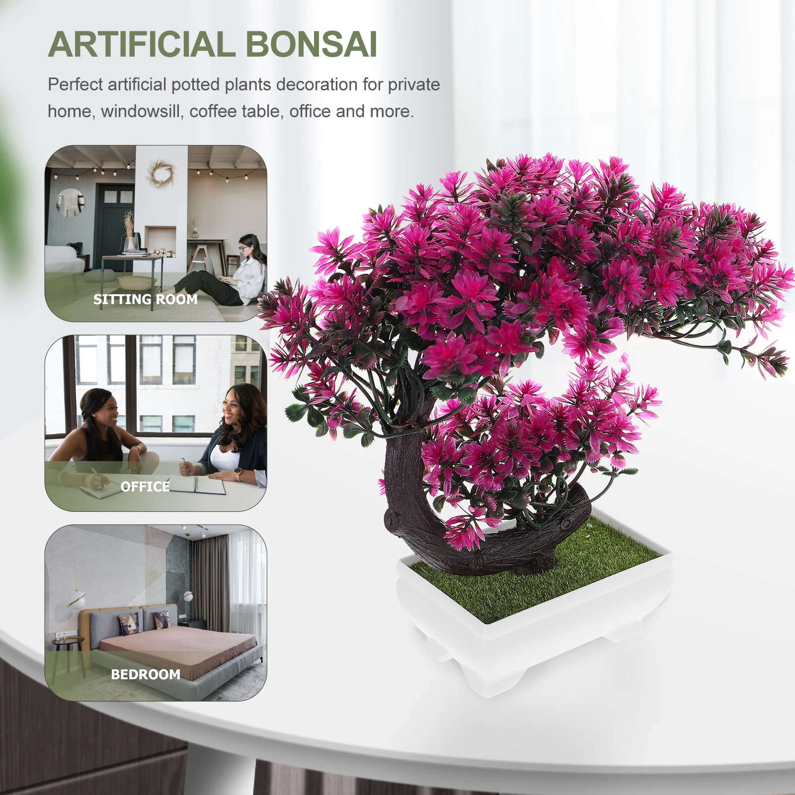 

Artificial Potted Plant Fake Bonsai Decor For Home Office Desktop Greenery Simulation Plants Decoration Faux Bonsai Ornaments