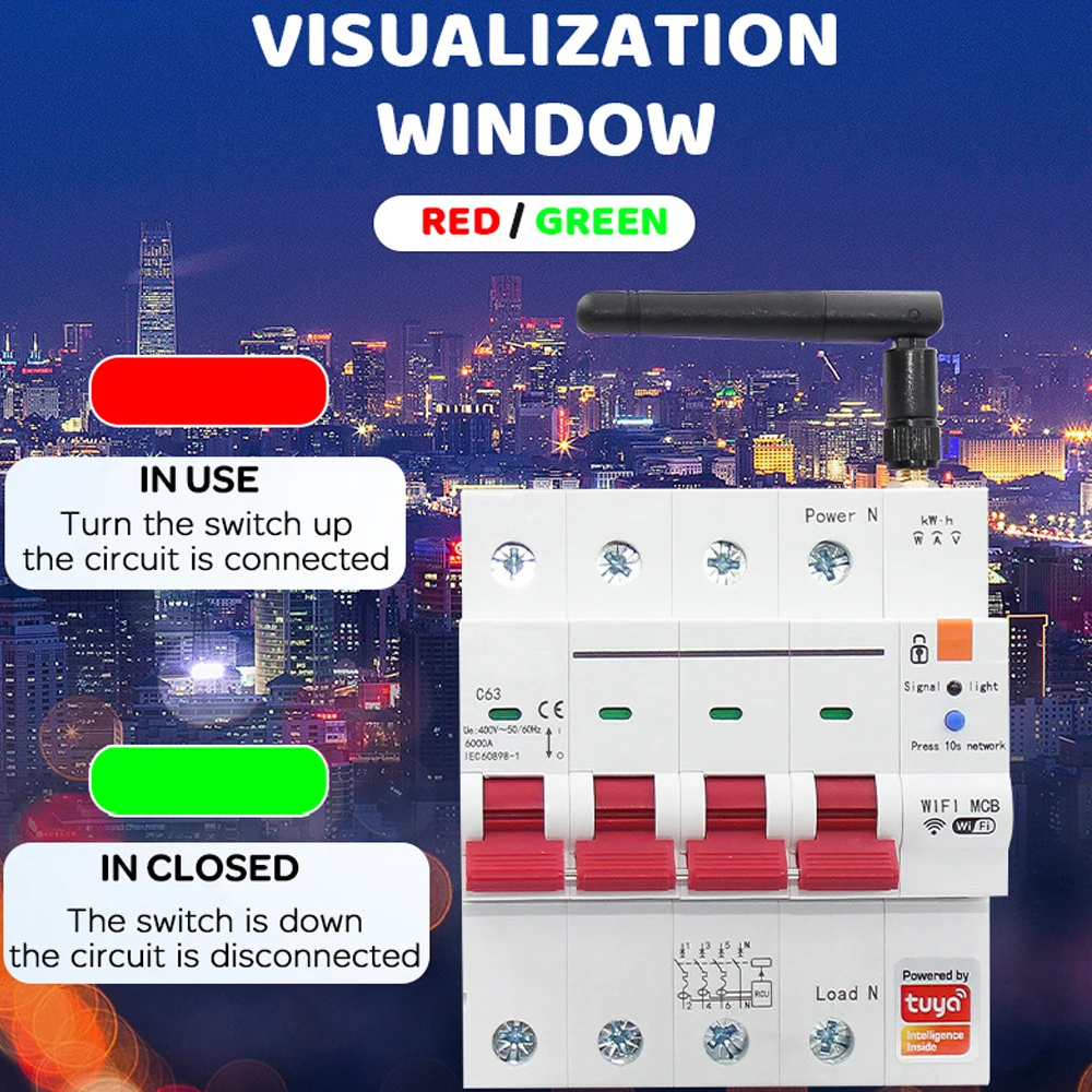 Imagem -04 - Disjuntor de Controle Remoto com Proteção contra Subtensão Tuya Smart Wi-fi Rs485 ac 230v 400v