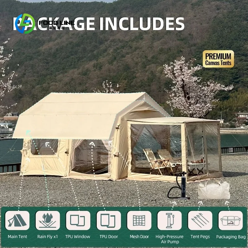 Customized Air Tent-Beige Manufacturer Hot Selling Luxury Air Tent Waterproof and UV-proof Outdoor Camping Tent