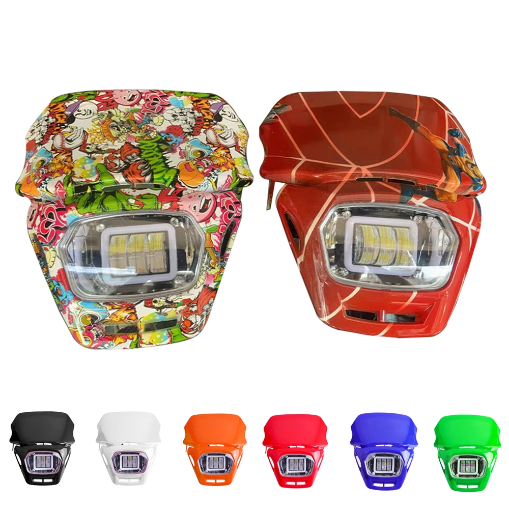 

Pit Dirt Bike Headlight Head Light LED Motorcycle Headlamp Head Lamp Spotlights for Most Motocross Off-Road Accessories