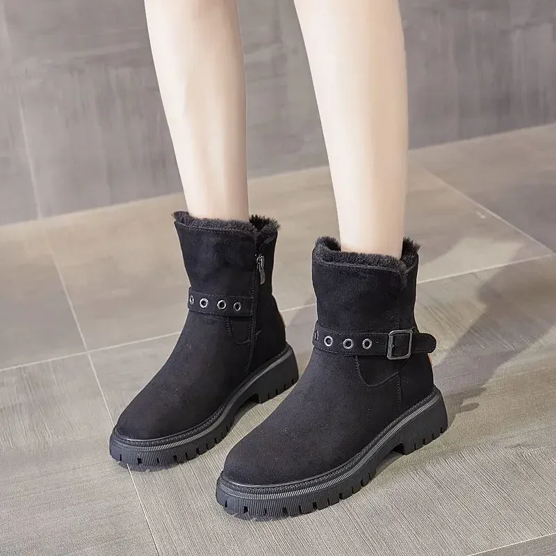 Woman Shoes New In Winter 2024 Booties Ankle On Promotion Y2k Comfortable and Elegant Snow Boots for Women Footwear Protective