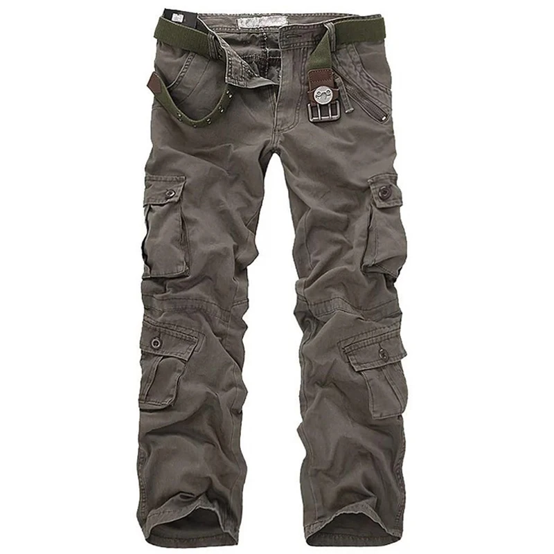 Outdoor casual broek voor heren, overall met meerdere zakken, rechte tactische broek, losse grote maat broek