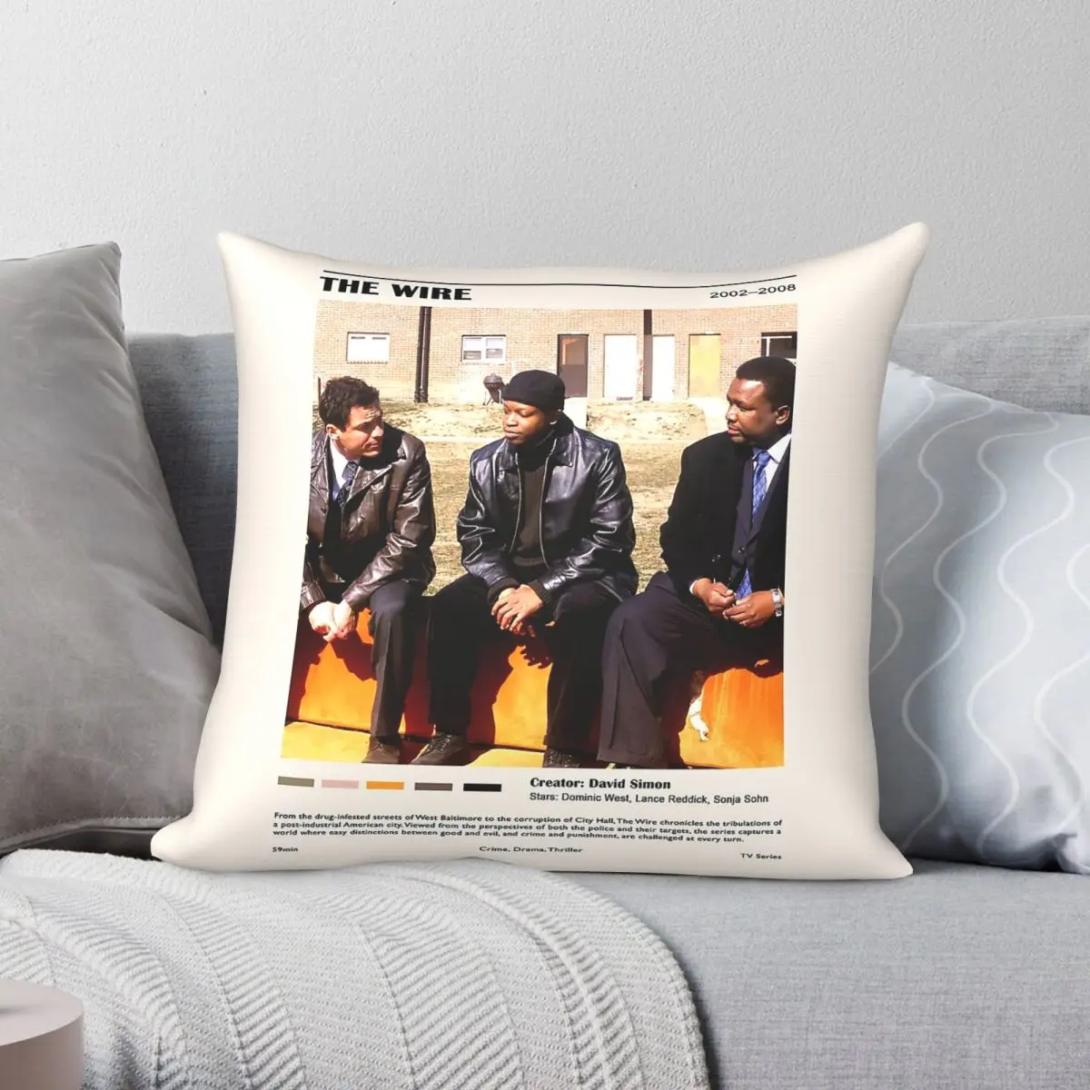 The Wire Film Poster Square Pillowcase Polyester Linen Velvet Pattern Zip Decorative Throw Pillow Case Home Cushion Cover