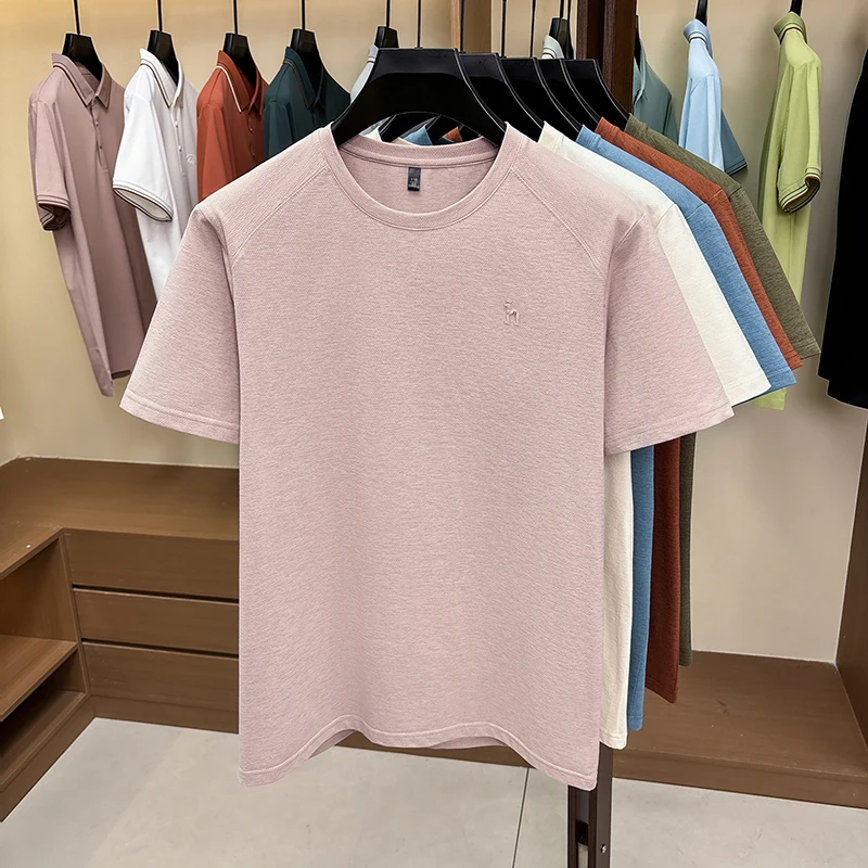 High end brand men short sleeve T-shirt fashion luxury exquisite cartoon embossed new summer youth casual round neck comfort top - view 6