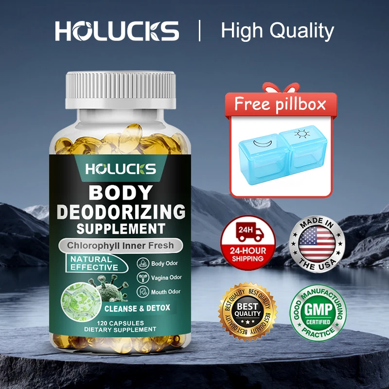 

Body Deodorizing Capsules, with Organic Peppermint Leaf, Support Purifies from Within, Reduces Odors Caused by Food & Toxin