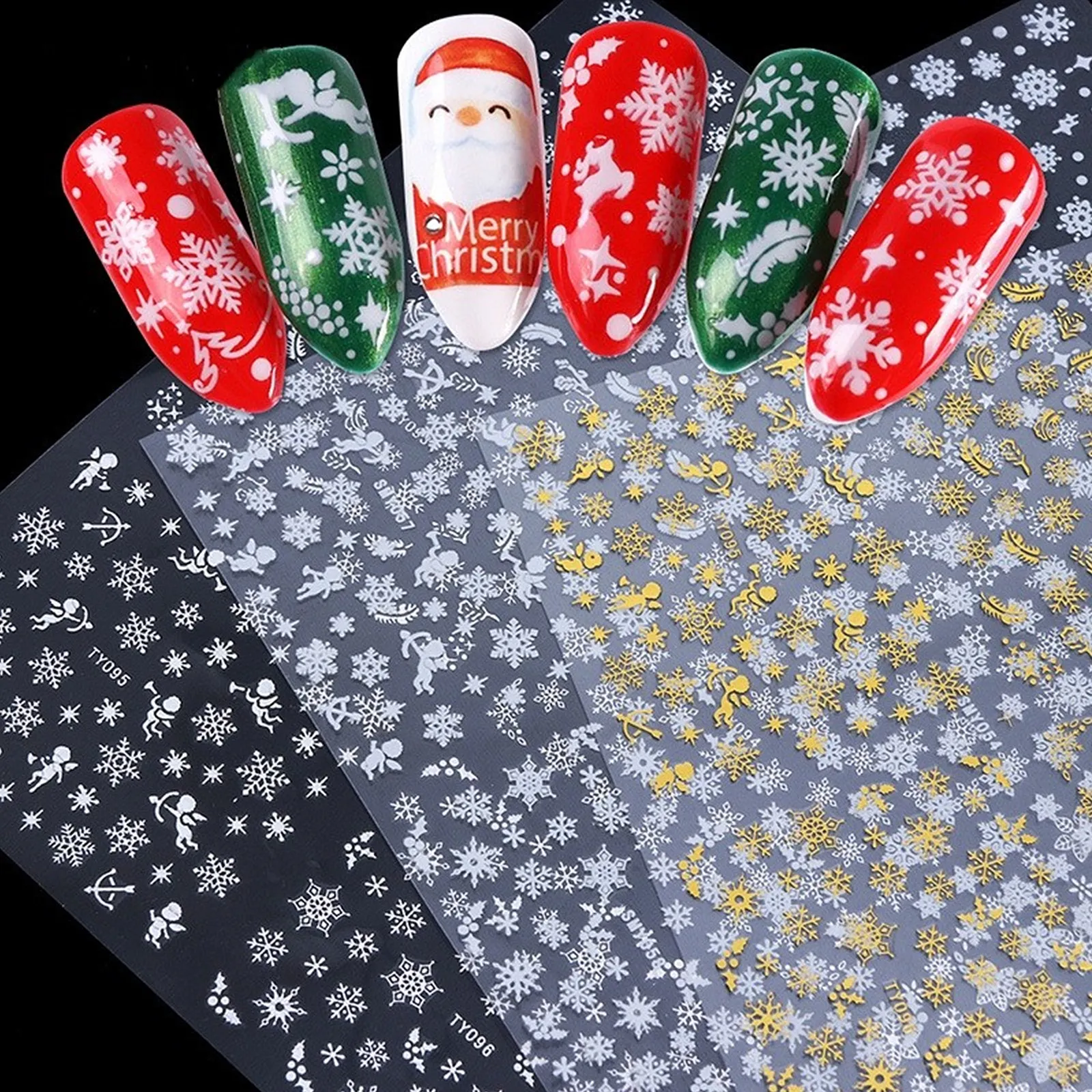 

3 Pcs Nail Art Accessory Supply Sticker for Decor Stickers Christmas Decoration