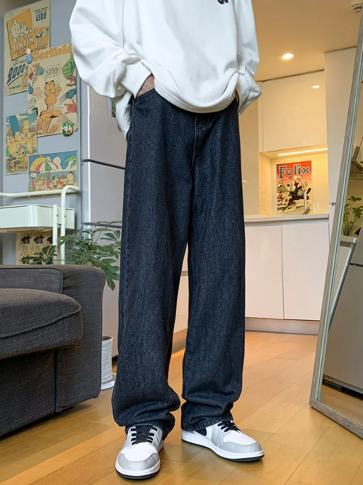 

American Retro Men's Jeans High Street Vibe Loose Straight Leg Wide Leg Pants Autumn New Style Trendy Brand Youth Fashion